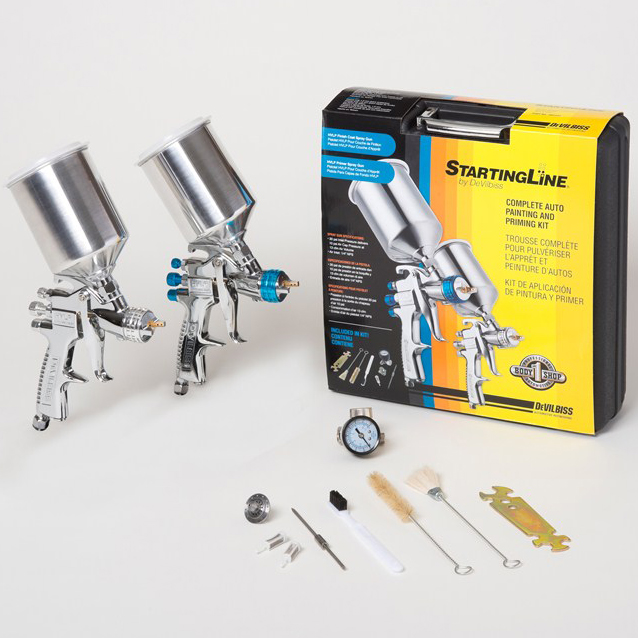 DeVilbiss 802343 Starting Line Auto Paint Primer HVLP Spray Gun Kit eBay